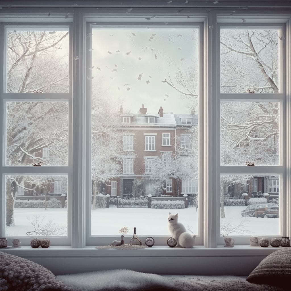 sash windows in the winter
