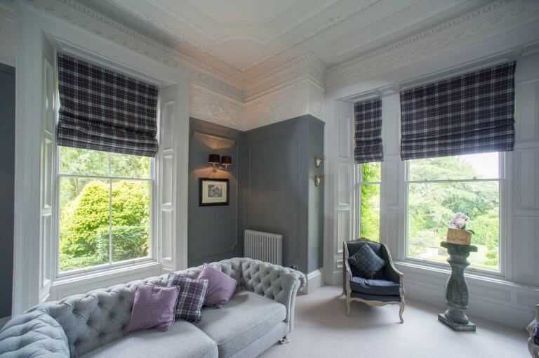 living room with sash windows