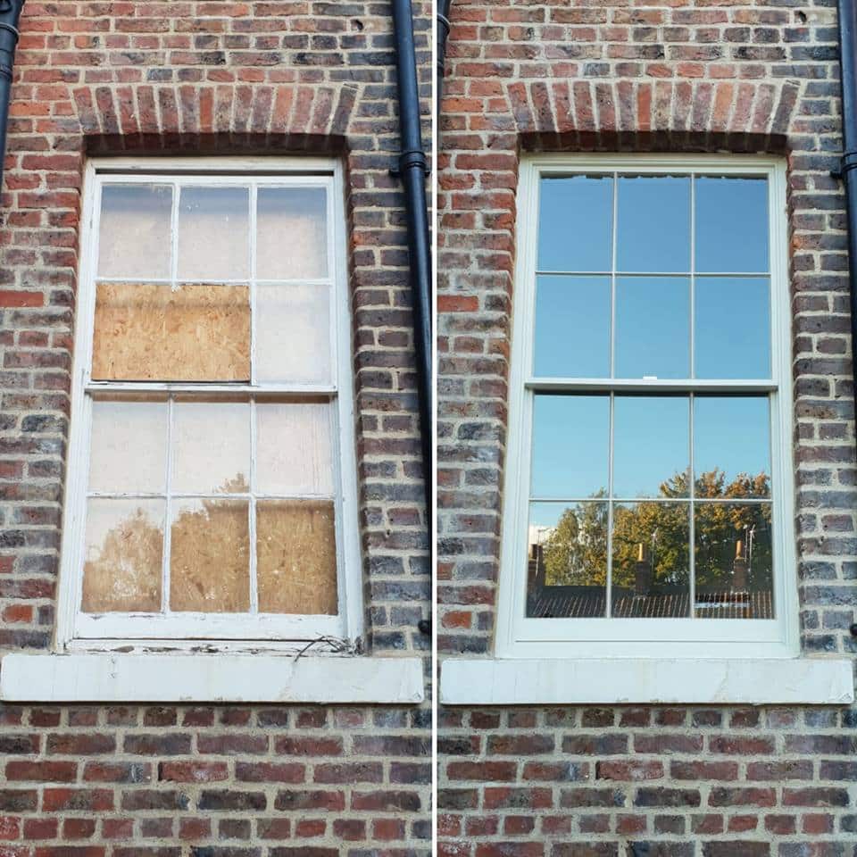 before and after sash window repair
