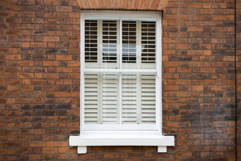 sash window with shutters