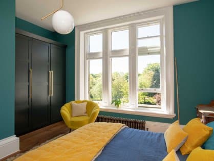bedroom with sash windows