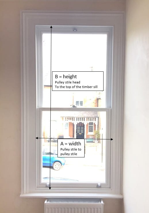 measuring sash window