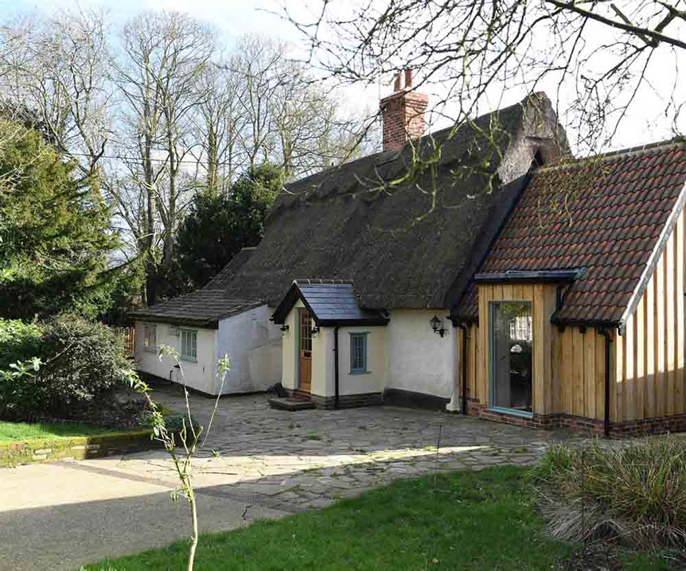 cottage with sash windows