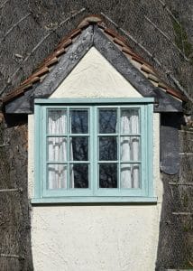 green casement windows