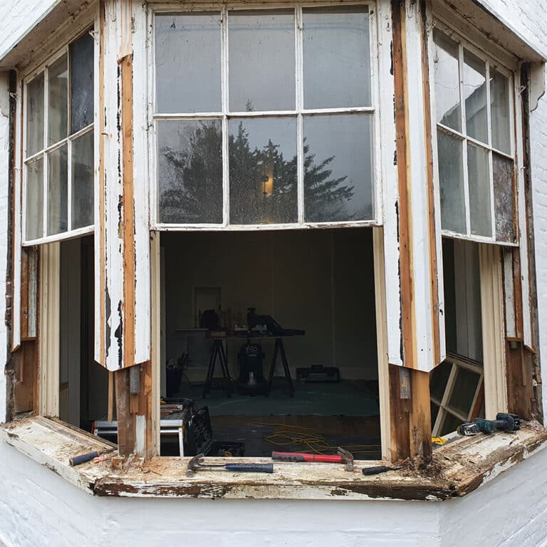 during a sash window replacement