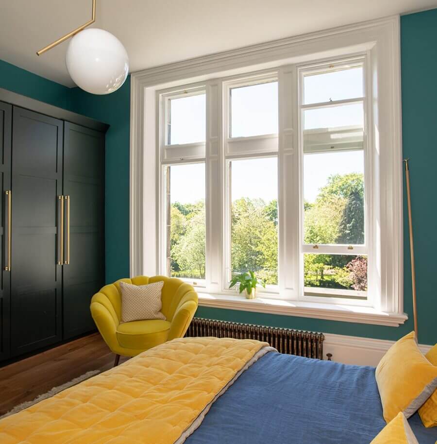 sash window in bedroom