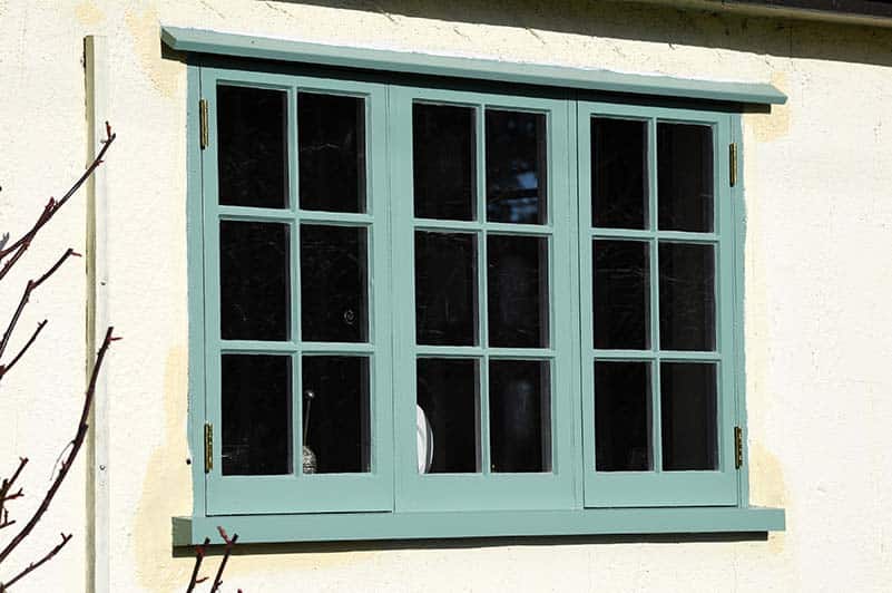 green casement window