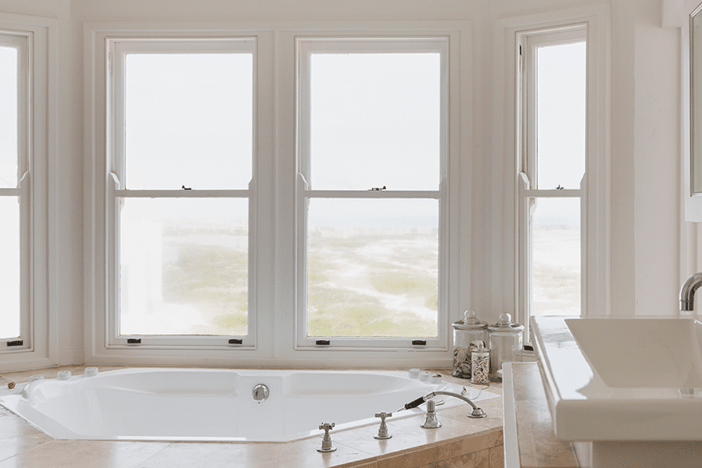 Bathroom sash windows